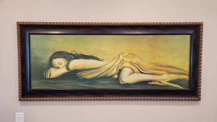 Ron Di Scenza Resting Large Oil on Hardboard Reproduction 62x27 Framed