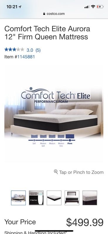 (Brand New) Comfort Tech Elite Aurora 12" Medium Queen Mattres