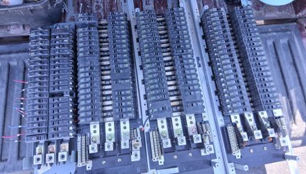 Circuit breaker panels on bus bar