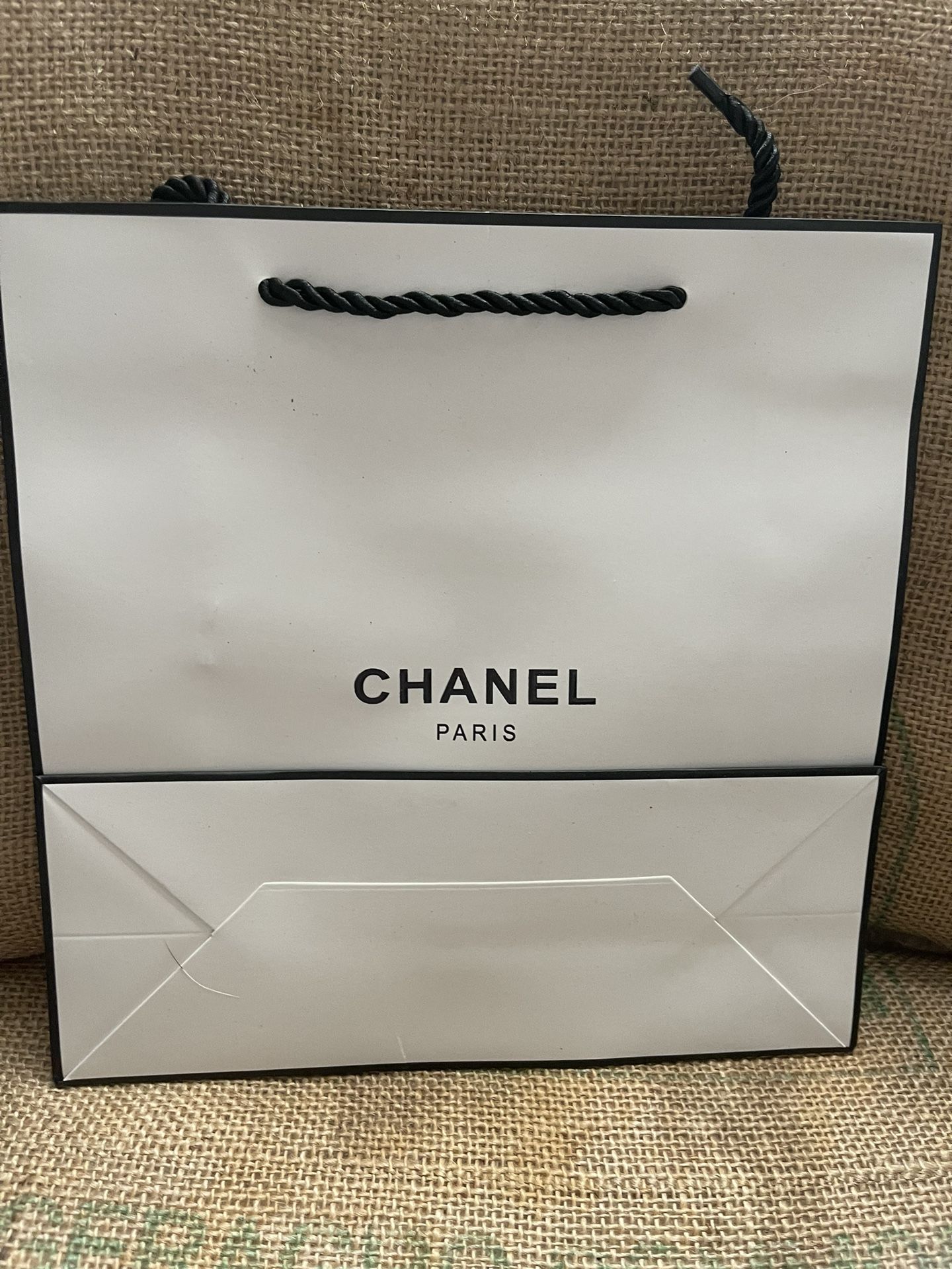 CHANEL Paper Bag Shopping Bag White Gift Bag 11.5”x.9.75”x5” New smoke free