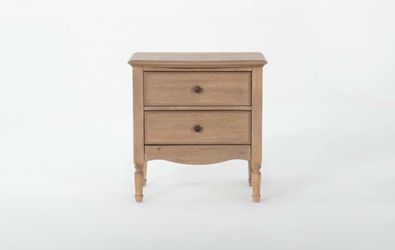 Deliah II Tall Natural Wood 3-Drawer Nightstand With Usb