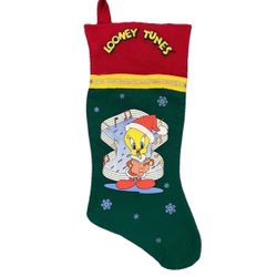 Looney Tunes Tweety Bird Stocking Christmas Holiday Caroling Felt 90s Vintage