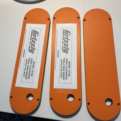 Grizzly – 3 Zero Clearance Table Saw Inserts for G0478 – New