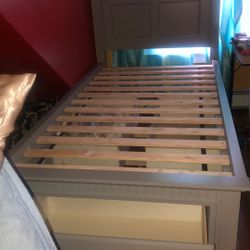 Twin Gray Storage Bed