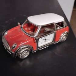Vintage Diecast Mini Cooper with Chrome pkg and Clock Great Condition Rare Find