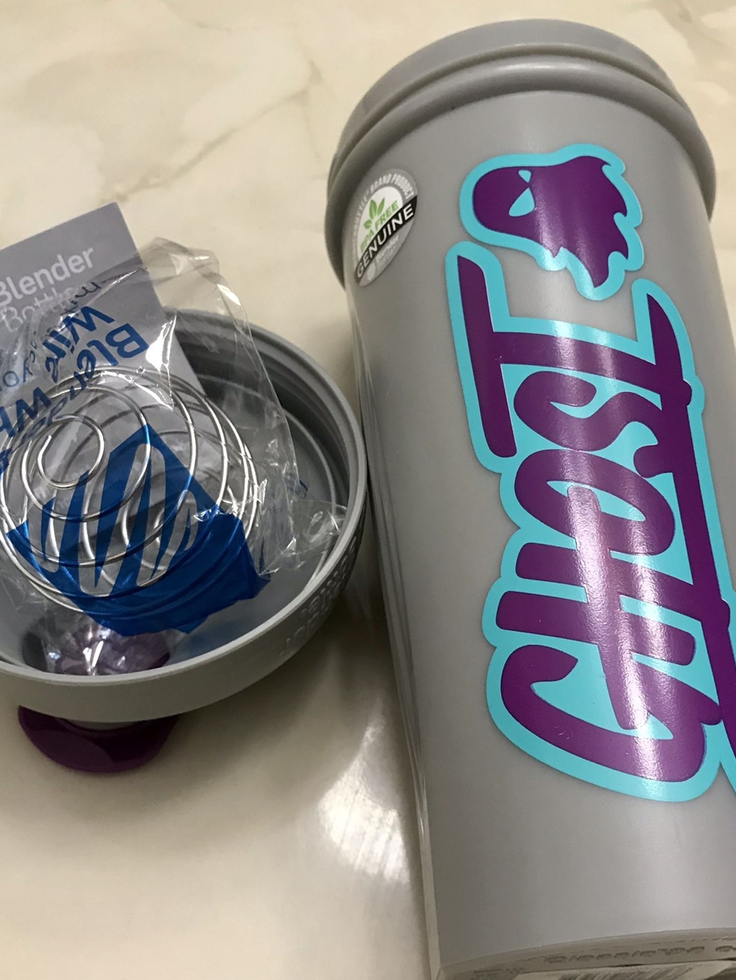 Blender Bottle • Grey & Purple, Shaker Cup •28oz [NEW] 💪🏽