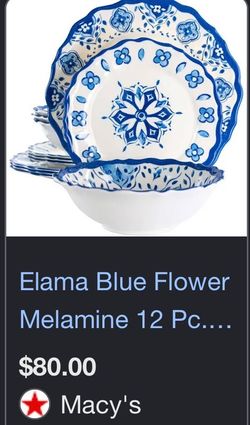 Elama blue 12pc dinner ware set