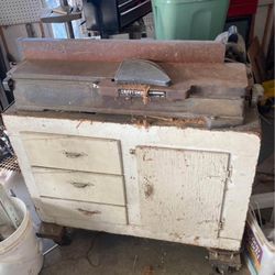 Power Tool With Rolling Cabinet Lathe Planer Or Something 