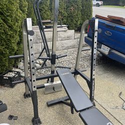 Olympic weights squat bench rack 
