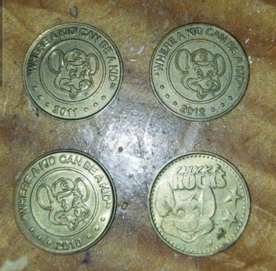 Vintage Chuck E Cheese Tokens Circa 2005 To 2013 Lot Of 15 $5 Each