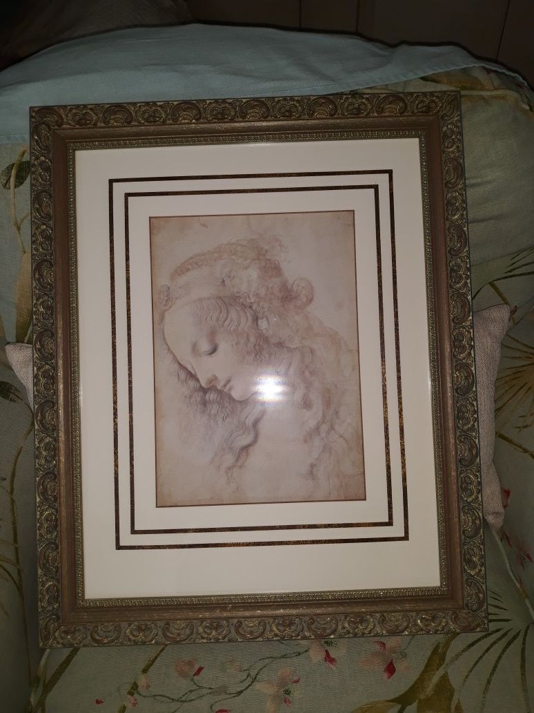 Sketch of woman. Matted and framed. 20x16 -1/2