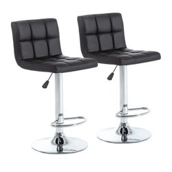 Faux Leather Quilted Bar Stools 