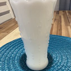 Milk Glass Vase Tear Drop Design