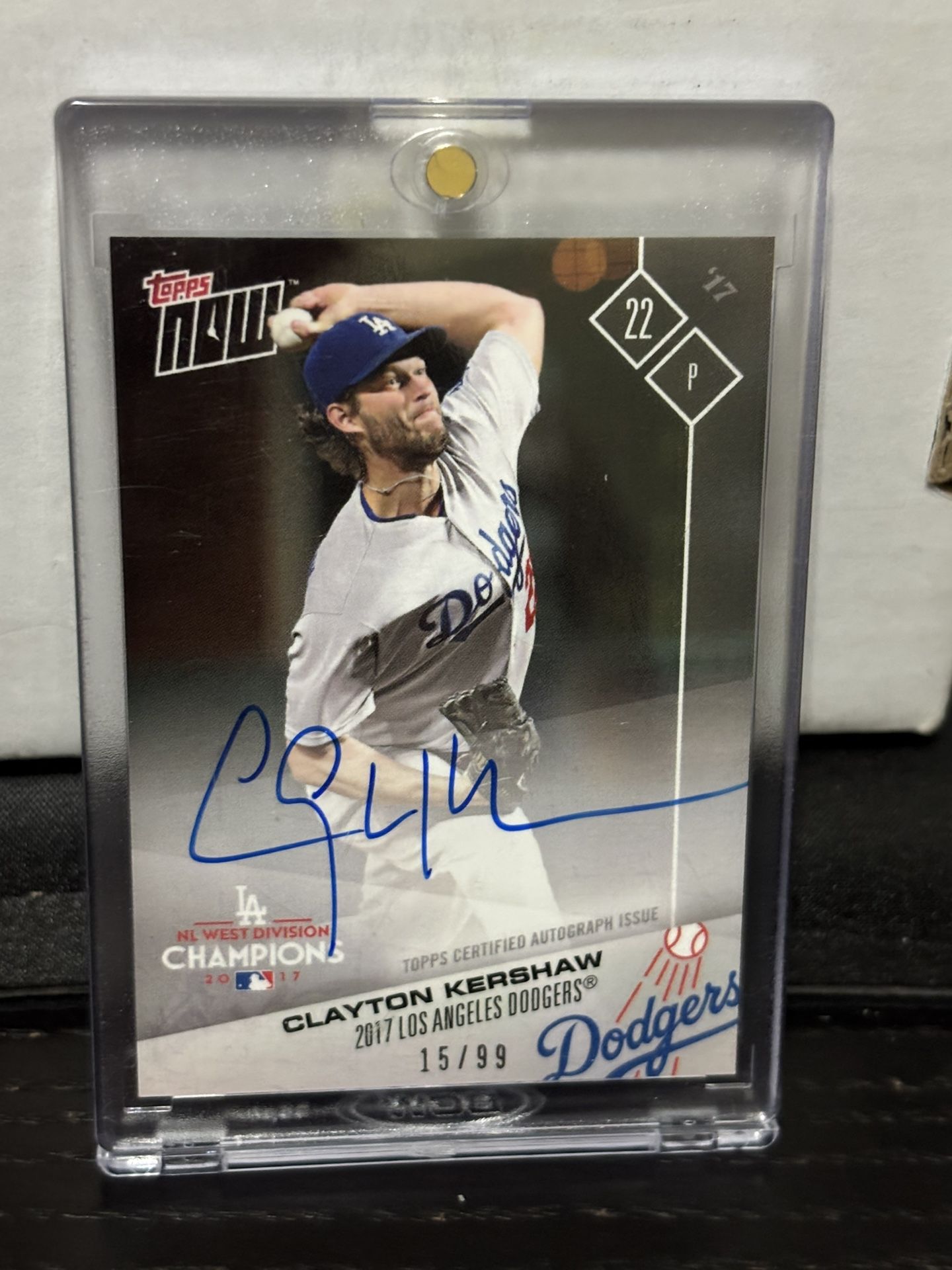 2017 TOPPS NOW CLAYTON KERSHAW AUTOGRAPH /99 DODGERS