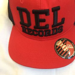 Red & Black DEL Records brand new cap one sz fits all