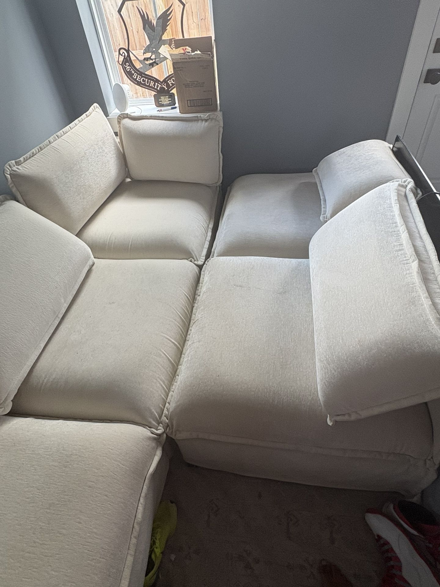 Modular Washable 4-Seater U-Sectional in Coco | Deluxe+ Seat | Cloud Pillow