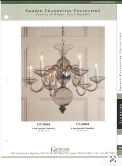 6- Arm Smoked Chandelier