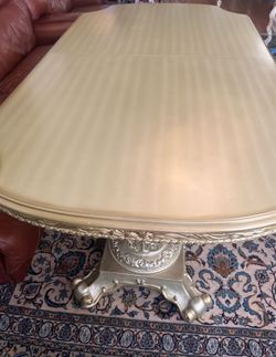 Elegant Metallic Gold / Champagne Dining Room Table (Seats 6–8) – Table Only