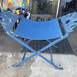 Art Deco Inspired Winged Griffin Motif Metal Bench Stool Oscar Bruno Bach Style