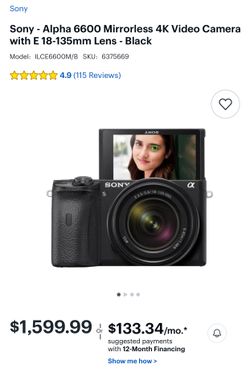 Sony - Alpha 6600 Mirrorless 4K Video Camera with E 18-135mm Lens - Black