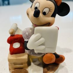 Vintage Minnie Mouse Secretary 4” Porcelain Figurine