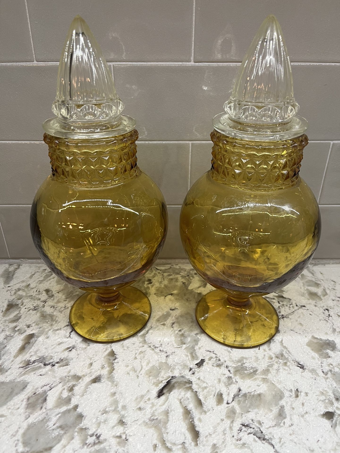 LE SMITH PAIR OF DECANTERS