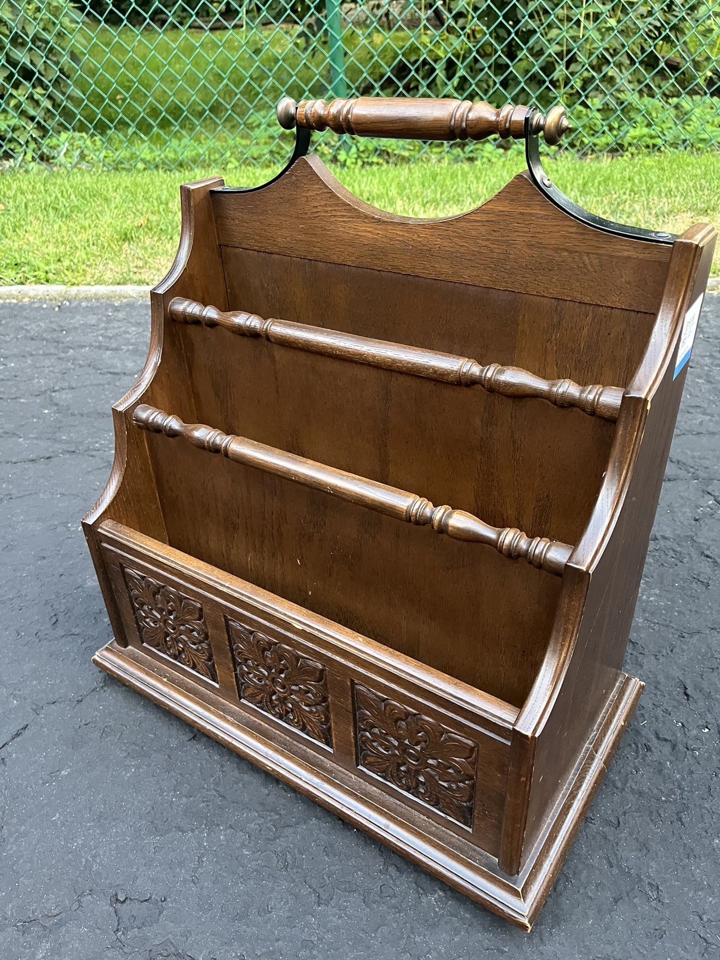 Vintage Butler Wooden Magazine Rack Mid century Book Holder Style 740