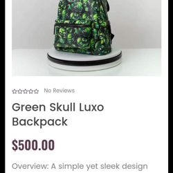 Green Skull Luxo Backpack