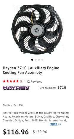 Hayden 3710 | Auxiliary Engine Cooling Fan Assembly