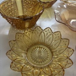 Vintage Depression Amber Glass Lot