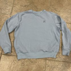 Fila Womens Light Blue Crew Neck Sweatshirt Size Medium with pockets