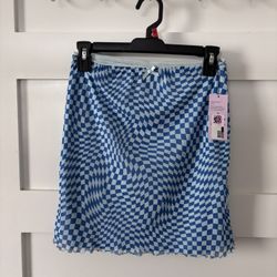 Wild Fable Blue and White Mini Pencil Skirt
