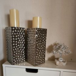 Candle Holders Silver Color 