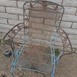 Vintage wrought iron table and 3 chairs