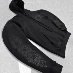 Chrome Hearts Black Floral Hoodie Size Medium