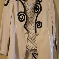 3pc Women's Cream Skirt Suit By Lisa Rene 