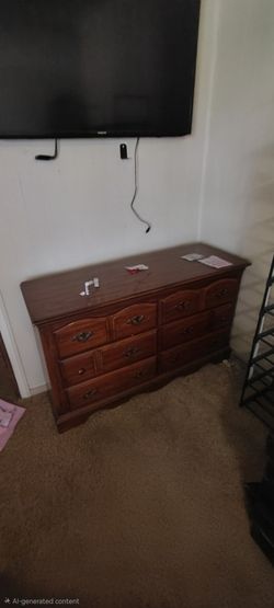 Chest, Dresser With Mirror And Night Stand