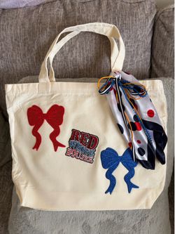 4th of July Handmade Large Tote Bag with Zipper