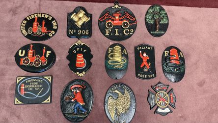 (12) Antique Collectible Fire Mark Plaques