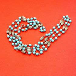Fun Fashionable Turquoise Necklace 56”