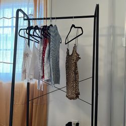 Target Brightroom Clothing Rack Black Metal with Natural Wood for Sale in Huntington Beach CA OfferUp