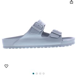 Birkenstock 100(contact info removed) Arizona Met Silver Eva 44 size 14 new $50