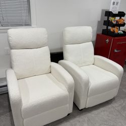 2 Brand New Boucle Recliner Chairs