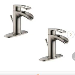 Kiso Single-Handle Single-Hole Bathroom Faucet in Brushed Nickel (2-Pack)
