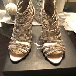 Beautiful Nina High Heels With Swarovski Crystals 