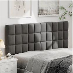 Dark Gray Velvet King Size Headboard