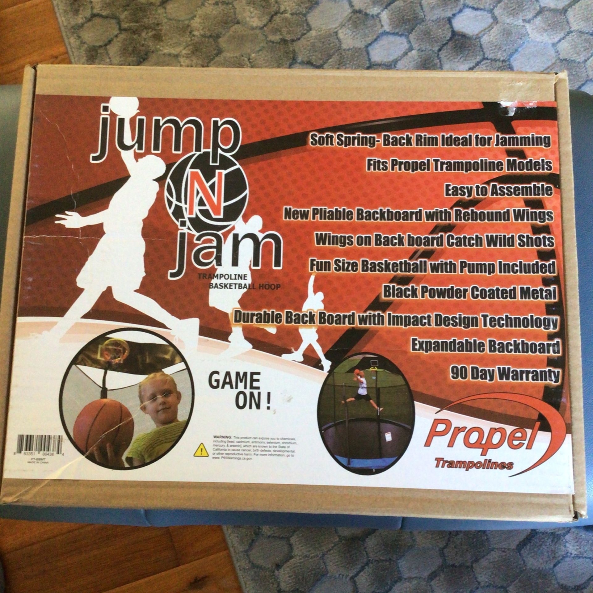 Jump N Jam Trampoline Basketball Hoop