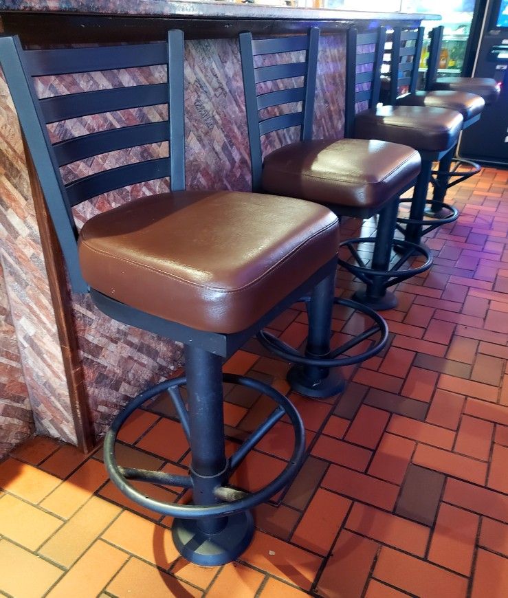 3 NEW FLOOR ATTACHED BAR STOOLS