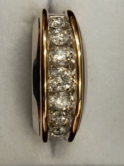 Mens Diamond ring size 10, 10k two tone gold, 9.2g
