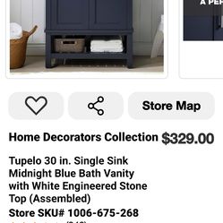 30 in Vanity Tupelo midnight blue color